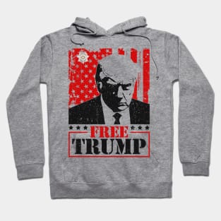 Free Trump Mugshot America vintage Flag Hoodie